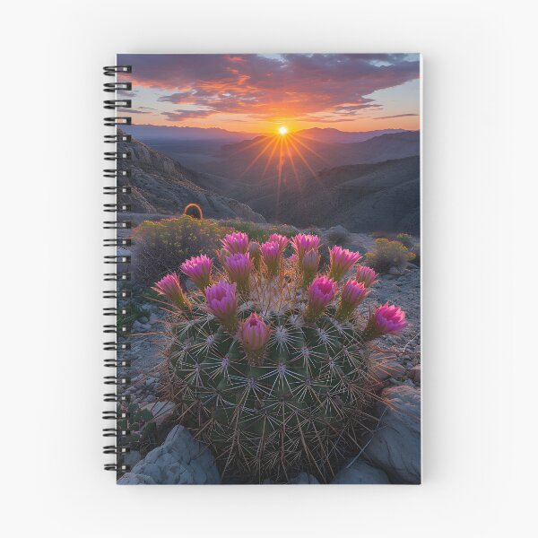 Item preview, Blooming cactus with vivid sunset in the background. designed and sold by Artessie.