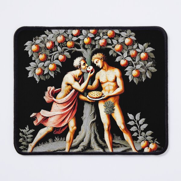 Item preview, "Steven and Adam in the Garden" Satirical Apple Cake LGBT Playful Design designed and sold by Tabu Touch.