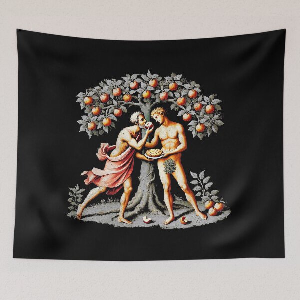 Item preview, "Steven and Adam in the Garden" Satirical Apple Cake LGBT Playful Design designed and sold by Tabu Touch.