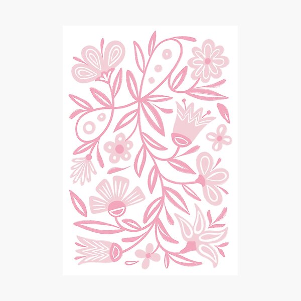 Item preview, Pink Folk Flowers designed and sold by MPillustration.