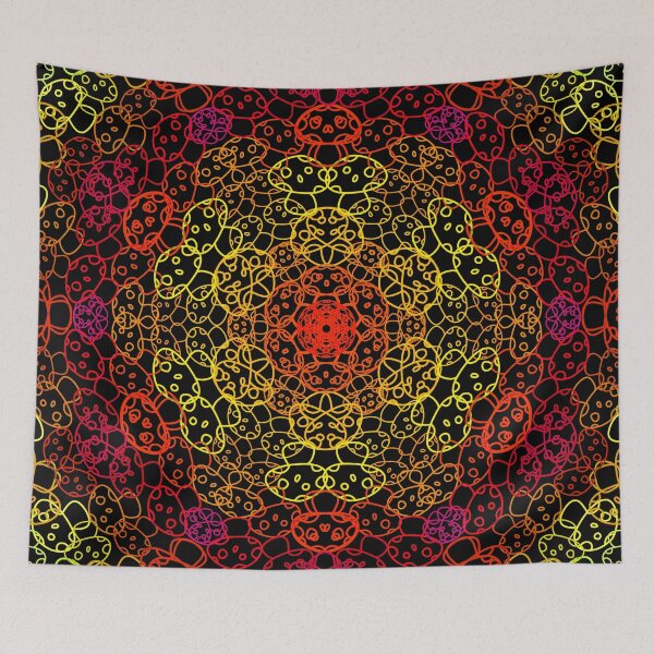 Item preview, Cursed Kaleidoscope - Vibrant Fire Mushrooms designed and sold by FinapplePudding.