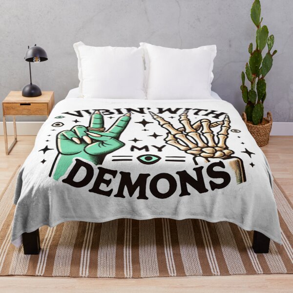 Item preview, Vibing With My Demons Spooky Funny Halloween designed and sold by DrawHandArt.