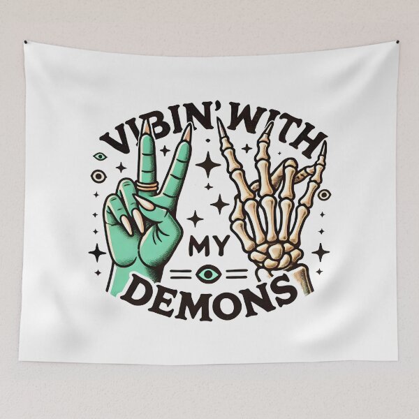 Item preview, Vibing With My Demons Spooky Funny Halloween  designed and sold by DrawHandArt.