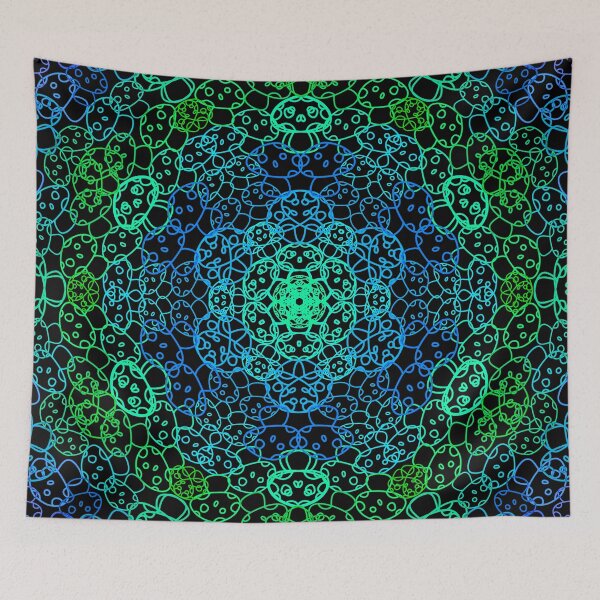 Item preview, Cursed Kaleidoscope - Blue Green Mushrooms designed and sold by FinapplePudding.