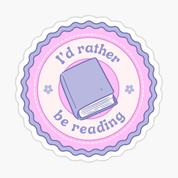 Item preview, I'd Rather Be Reading Books Purple Pink Badge designed and sold by Taiga-Design.
