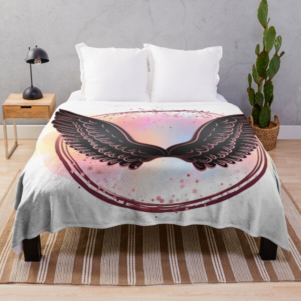 Item preview, Angel Wings illustration, colorful holy watercolor, black rose gold designed and sold by GinyHappyLogo.