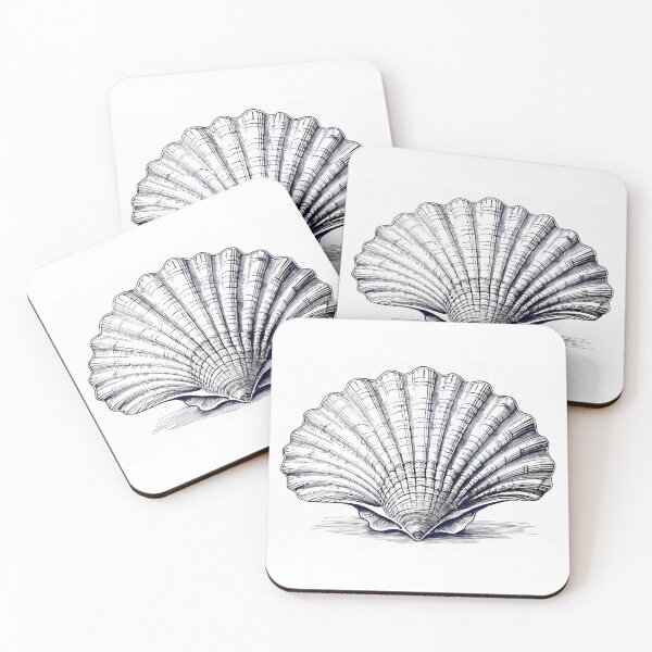 Item preview, Timeless Elegance: Black and White Shell Art designed and sold by CharlieMakes.