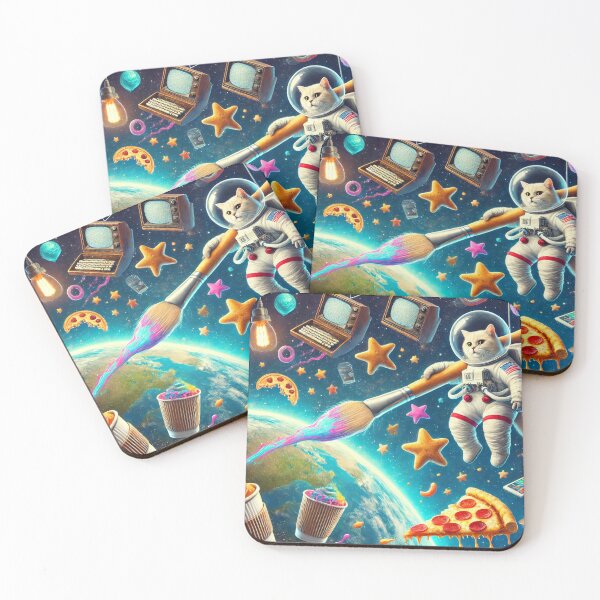 Item preview, Cat Astronaut Painting in Space designed and sold by QuirkWears.