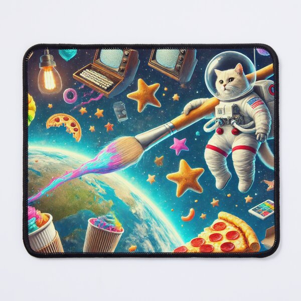 Item preview, Cat Astronaut Painting in Space designed and sold by QuirkWears.