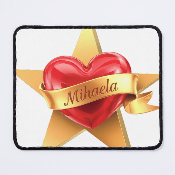 Item preview, Red Heart with Mihaela Banner on Gold Star designed and sold by wolfgangrainer.