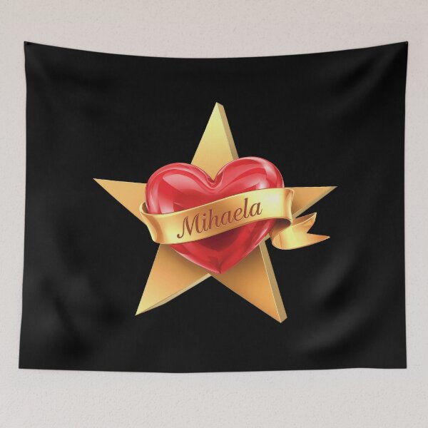 Item preview, Red Heart with Mihaela Banner on Gold Star designed and sold by wolfgangrainer.