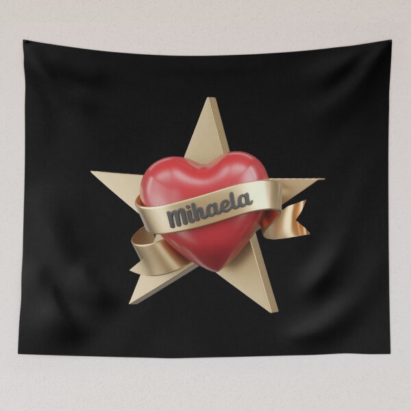 Item preview, Red Heart with Mihaela Banner on Gold Star designed and sold by wolfgangrainer.