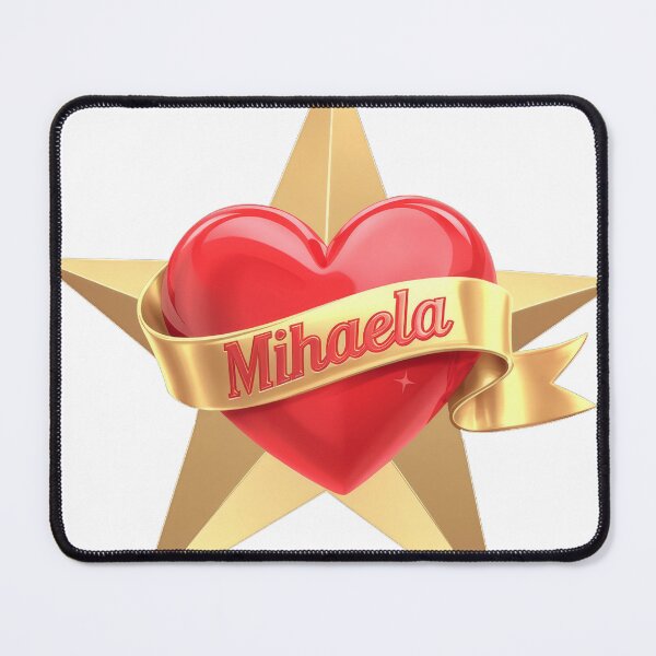 Item preview, Red Heart with Mihaela Banner on Gold Star designed and sold by wolfgangrainer.