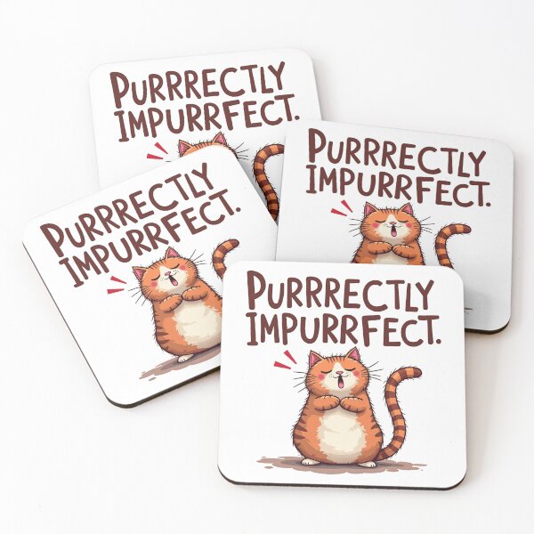 Item preview, Purrrfectly Impurrrfect: Embrace Your Flaws with Feline Finesse! designed and sold by FunnyFarmDesign.