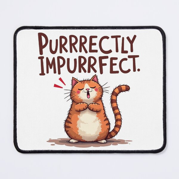 Item preview, Purrrfectly Impurrrfect: Embrace Your Flaws with Feline Finesse! designed and sold by FunnyFarmDesign.