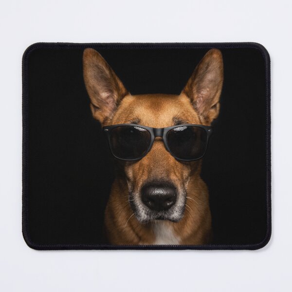 Item preview, Dog portrait with black sunglasses designed and sold by PfotenGalerie.