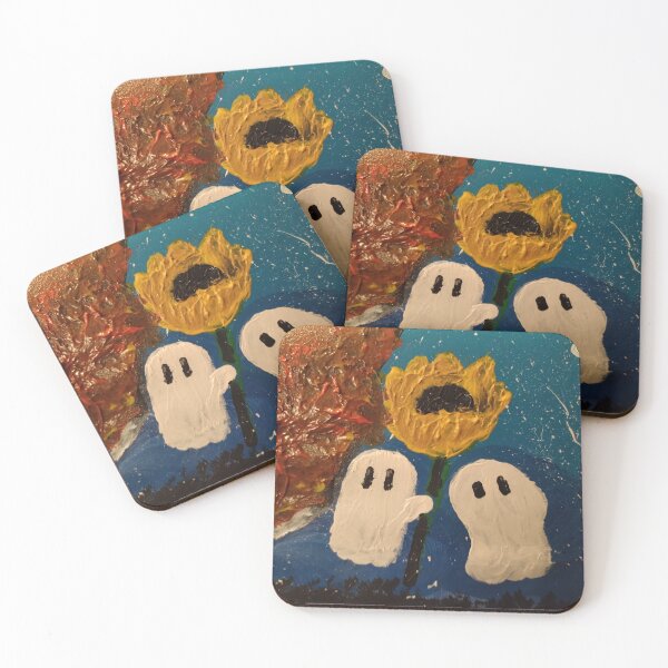 Item preview, Two ghosts, one is gifting a sunflower to the other designed and sold by skaissunflowers.
