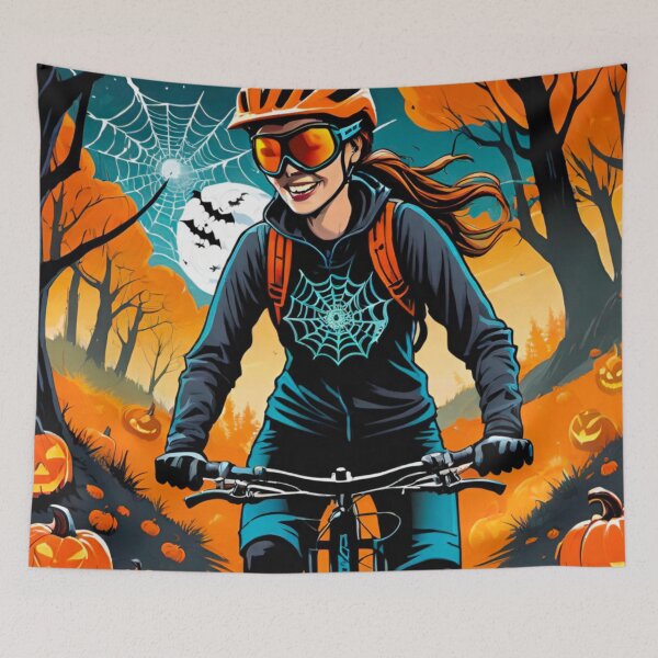 Item preview, Halloween Spirit: MTB Woman in Spooky Hoody designed and sold by GrizzlyCollective.