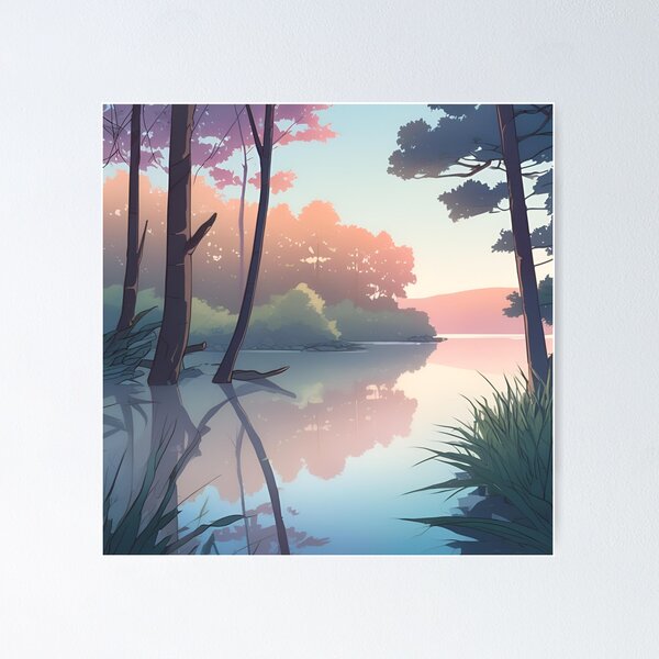 Item preview, river with trees  designed and sold by Comfymuffin.