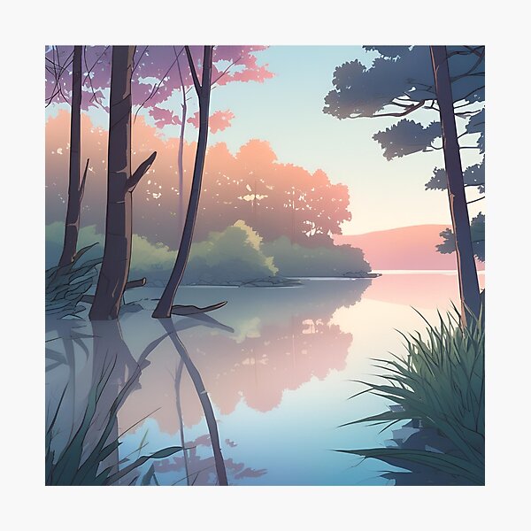 Item preview, river with trees  designed and sold by Comfymuffin.