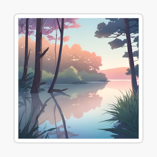Item preview, river with trees  designed and sold by Comfymuffin.