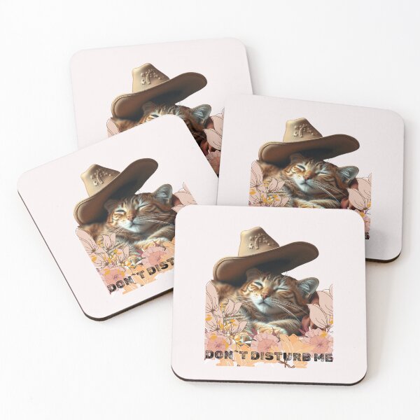 Item preview, cowboy cat sleeping with cowboy hat designed and sold by GinnyGi.