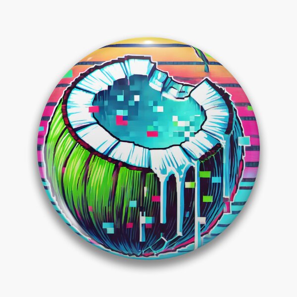 Item preview, Glitchy Coconut Neon Vaporwave Art designed and sold by Static-Theory.