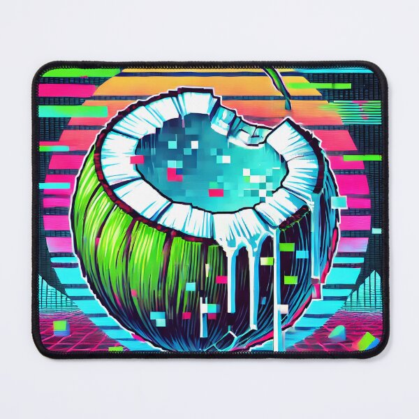 Item preview, Glitchy Coconut Neon Vaporwave Art designed and sold by Static-Theory.
