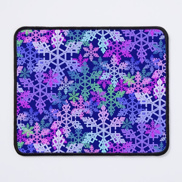 Item preview, Snowflake in Cool Colors on Navy Blue Halfdrop designed and sold by Art in My Loft.