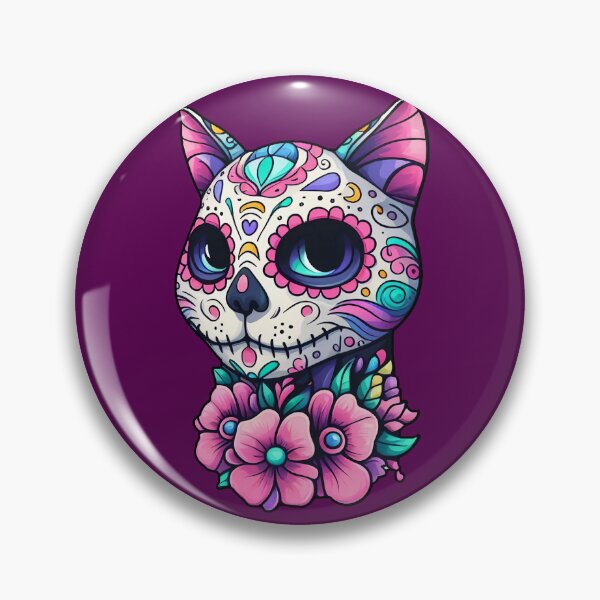 Item preview, Floral Feline Dia de los Muertos designed and sold by Nostalgia Busters.