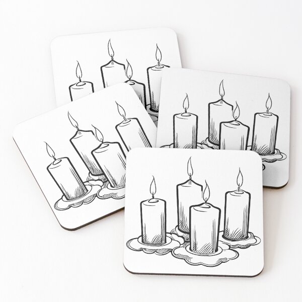 Item preview, Four Candles Line Drawing designed and sold by GeoSketchWear.