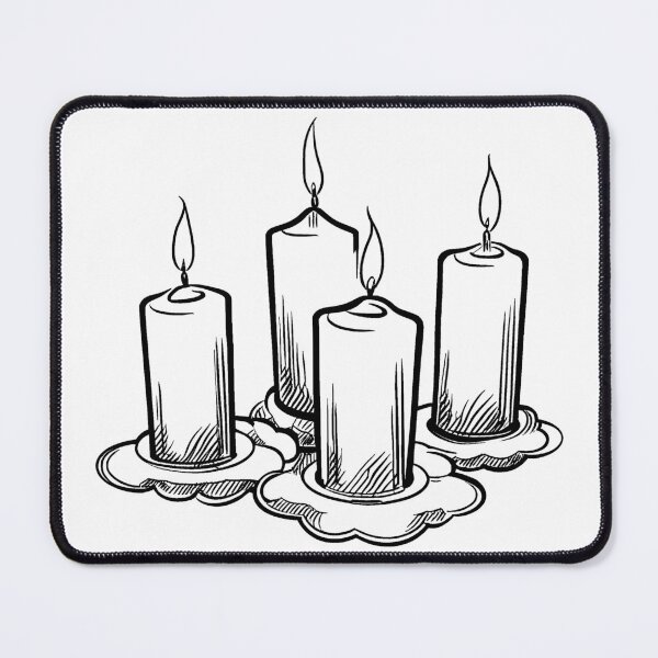 Item preview, Four Candles Line Drawing designed and sold by GeoSketchWear.