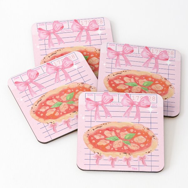 Item preview, Aesthetic Pizza - pink bows designed and sold by bowsbotanicals.
