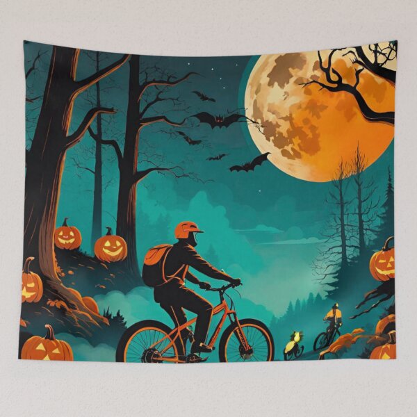 Item preview, Spooky Halloween MTB Ride Through Haunted Trails designed and sold by GrizzlyCollective.