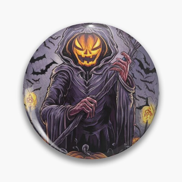 Aperçu de l'œuvre Motif d'Halloween représentant la Faucheuse de Citrouilles créée et vendue par Sol-threads.