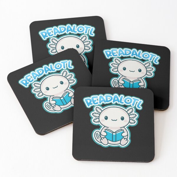 Item preview, Readalotl Cute Minimalist Reading Blue Axolotl designed and sold by SleekVisuals.
