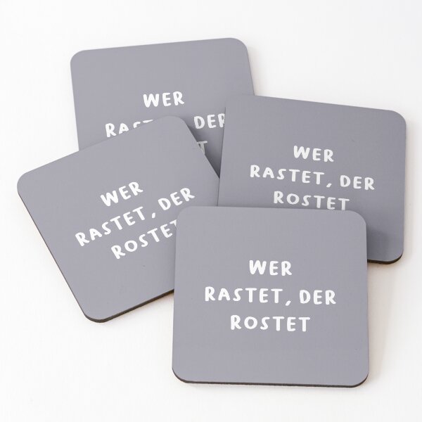 Item preview, "Wer rastet, der rostet." (Who rests, rusts.) | German Phrases | Minimalist Design designed and sold by RM-Journey.