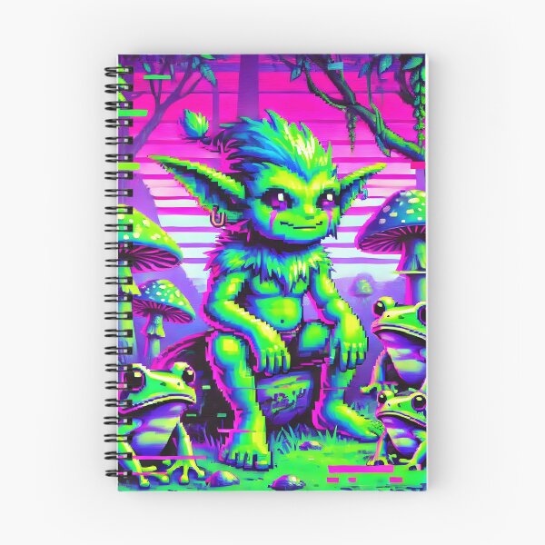 Item preview, Glitchy Goblin & Frogs - Goblincore Meets Vaporwave designed and sold by Static-Theory.