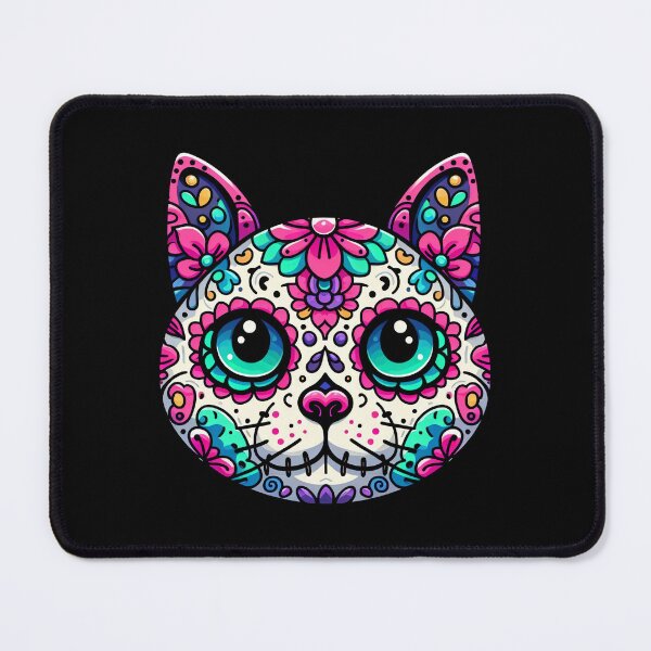 Item preview, Colorful Cat Sugar Skull designed and sold by Nostalgia Busters.