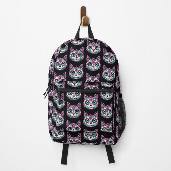 Item preview, Colorful Cat Sugar Skull designed and sold by Nostalgia Busters.