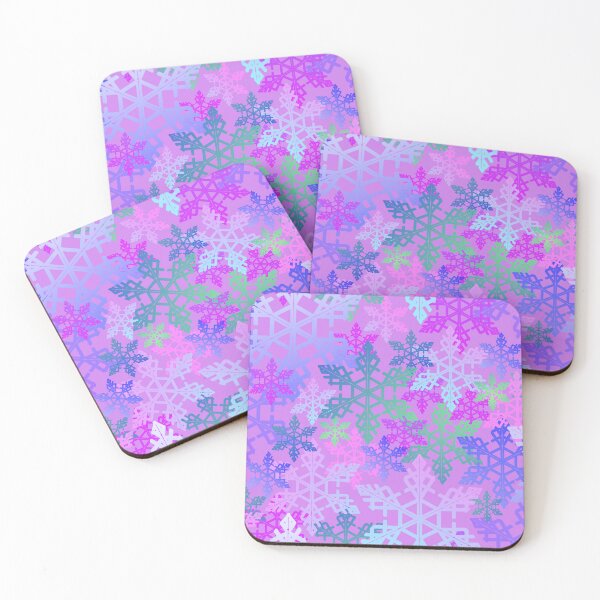 Item preview, Snowflake in Cool Colors on Lavender Halfdrop designed and sold by Art in My Loft.