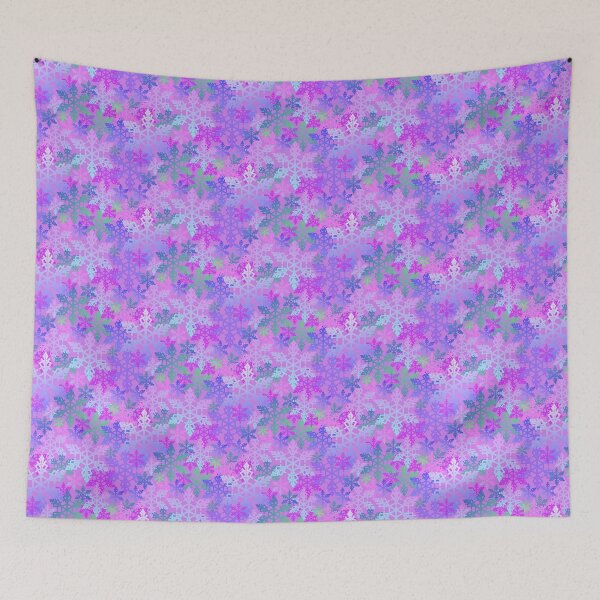 Item preview, Snowflake in Cool Colors on Lavender Halfdrop designed and sold by Art in My Loft.