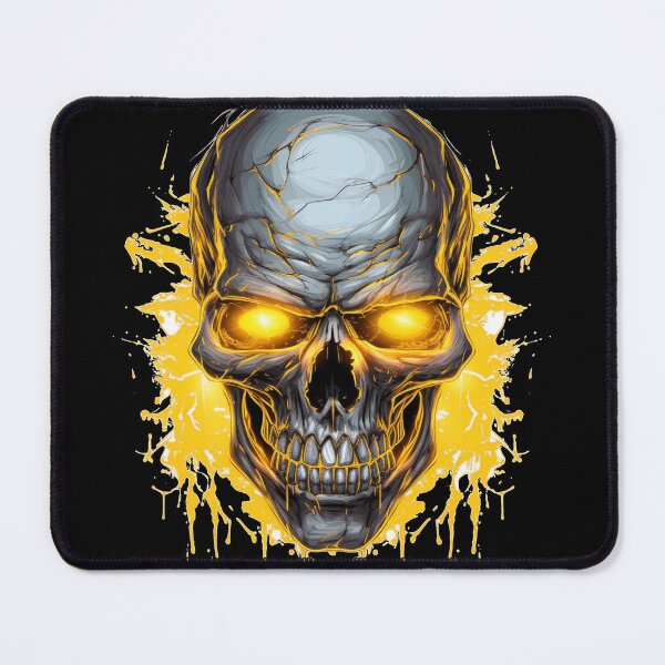 Item preview, Skull with yellow glowing eyes designed and sold by GoodThings66.