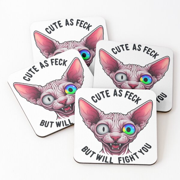 Item preview, Scary/ Cute Sphynx Cat Face, Cute As Feck, But Will Fight You Funny Hairless Cat designed and sold by SomniferumWars.