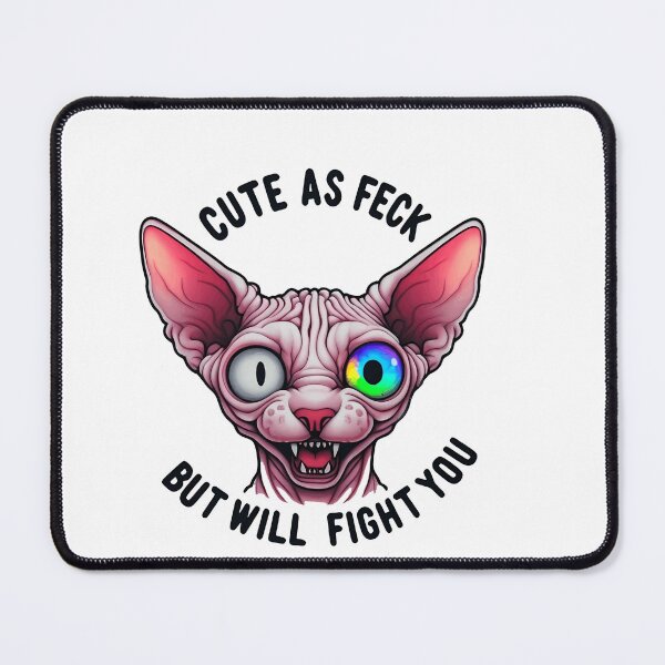 Item preview, Scary/ Cute Sphynx Cat Face, Cute As Feck, But Will Fight You Funny Hairless Cat designed and sold by SomniferumWars.
