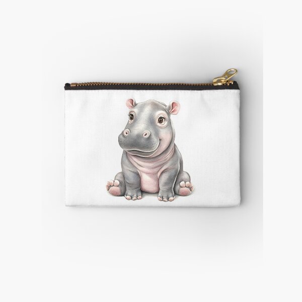 Item preview, An adorable baby hippo sits on the floor designed and sold by ArtHeilika.