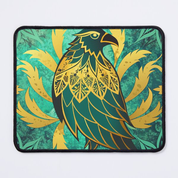Item preview, WATERCOLOR GOLD AND TEAL BIRD / Gift items and personal use / Bird, Yellow, Teal, Gold, Nature, Illustration, Animals, Wildlife, Earth, Digital Art designed and sold by LumDesignArt.
