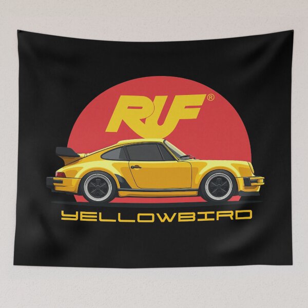 Item preview, Porsche 930 RUF Yellowbird Illustration designed and sold by blackdogshop.