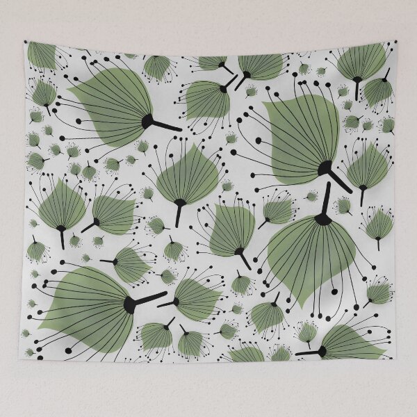 Item preview, Leaves floral pattern designed and sold by Doodlehomeshop.