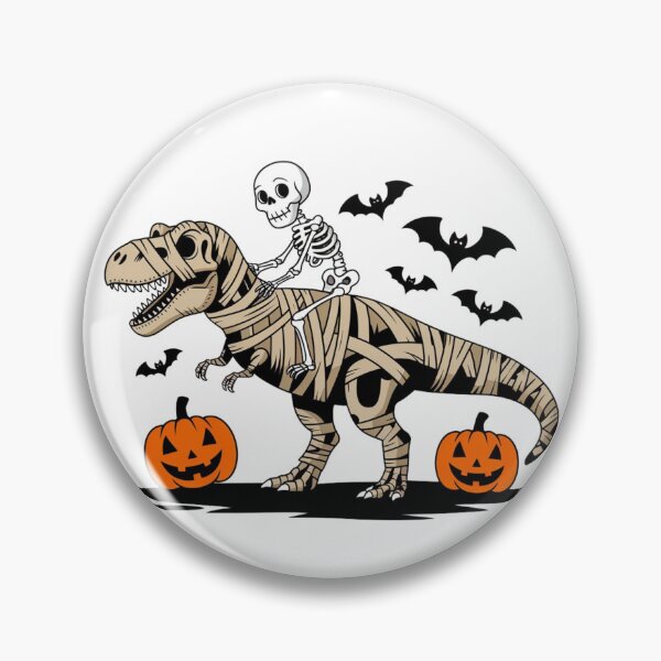 Item preview, Skeleton Rides on Mummy Dinosaur Trex Halloween designed and sold by Merch-Kitsune.
